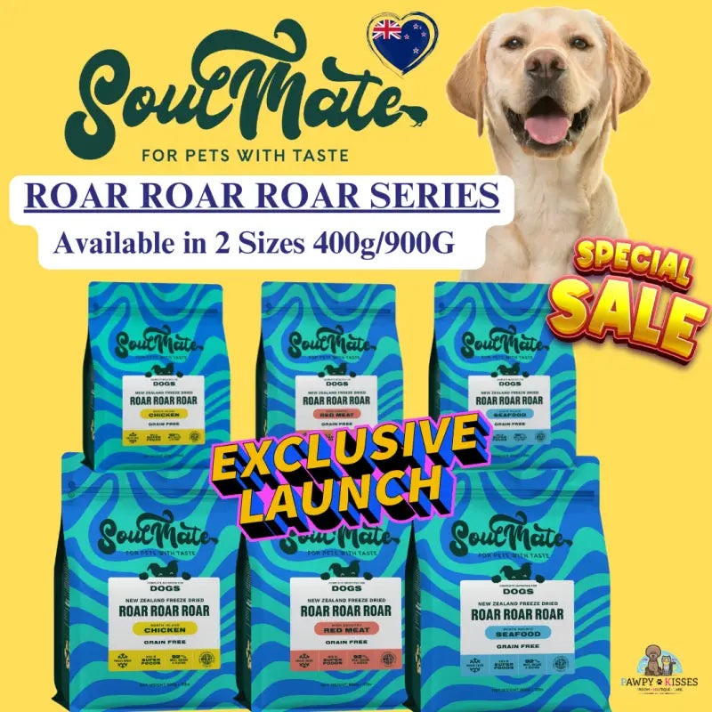 [22% OFF] SoulMate Roar Roar Roar Series Freeze Dried Dog Food 400g/900G (3 Flavours)
