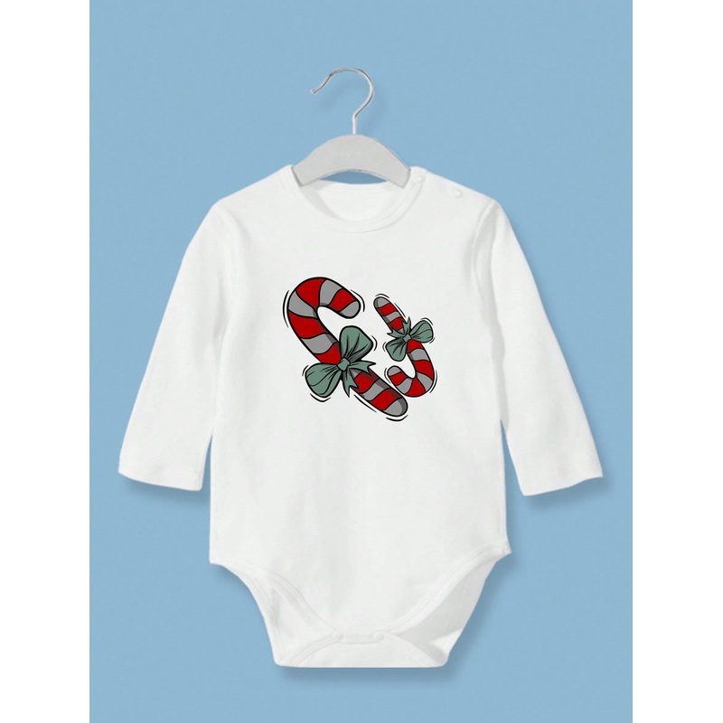 Baby Girl Christmas Bow Print Tee Bodysuit