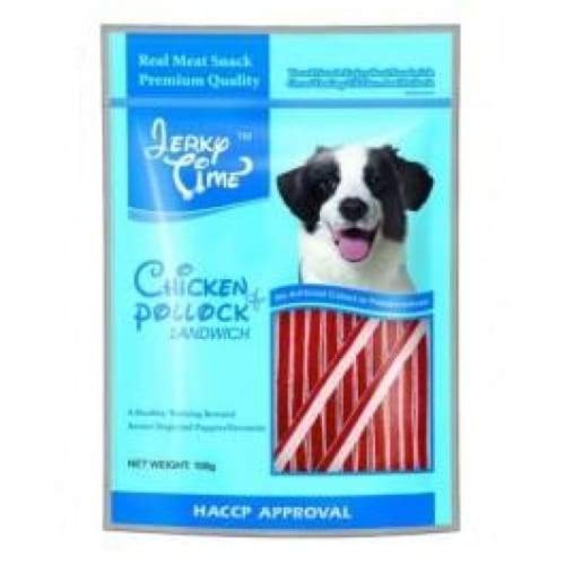 Jerky Time Chicken & Pollock Sandwich 100g Dog Treats