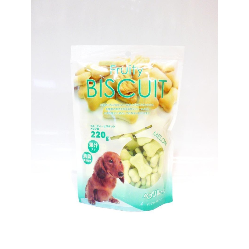 Petz Route Fruity Biscuits Melon Flavour Dog Treats 220g