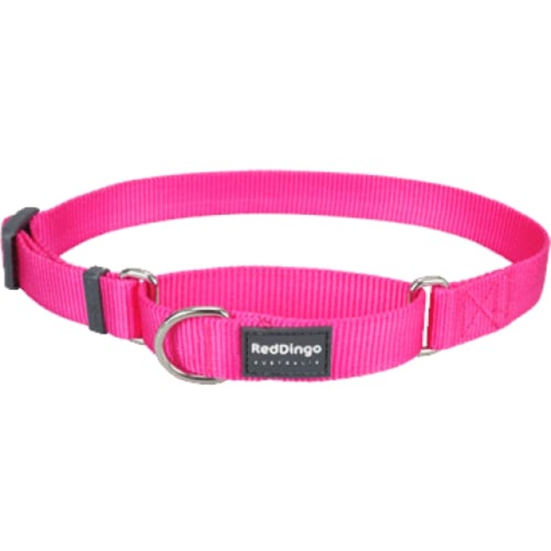 Red Dingo Martingale Half Check Hot Pink Dog Collar (4 Sizes)