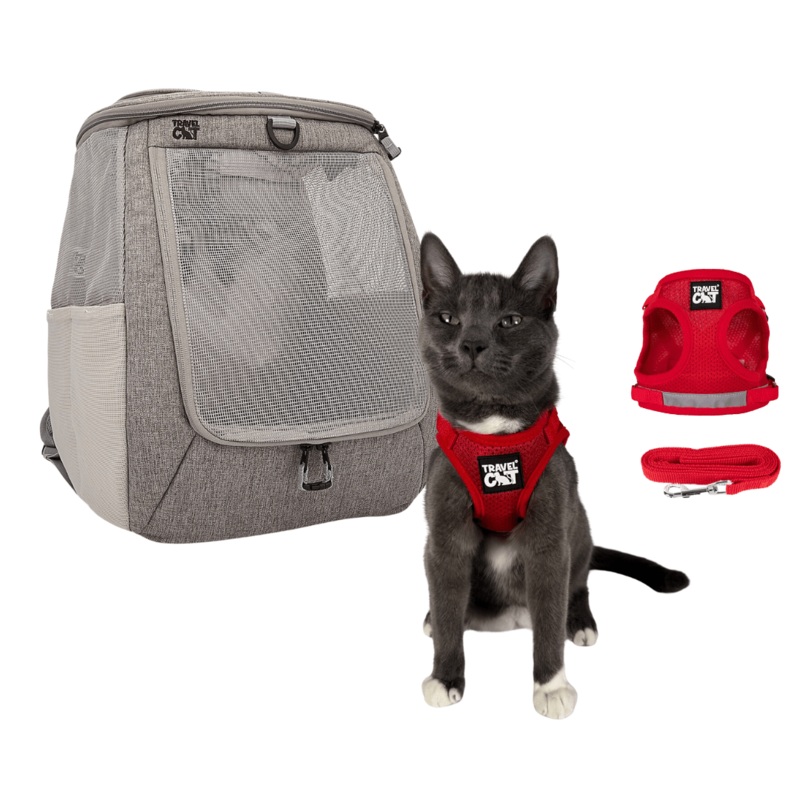 The Navigator Cat Backpack & The True Adventurer Harness and Leash Set Bundle