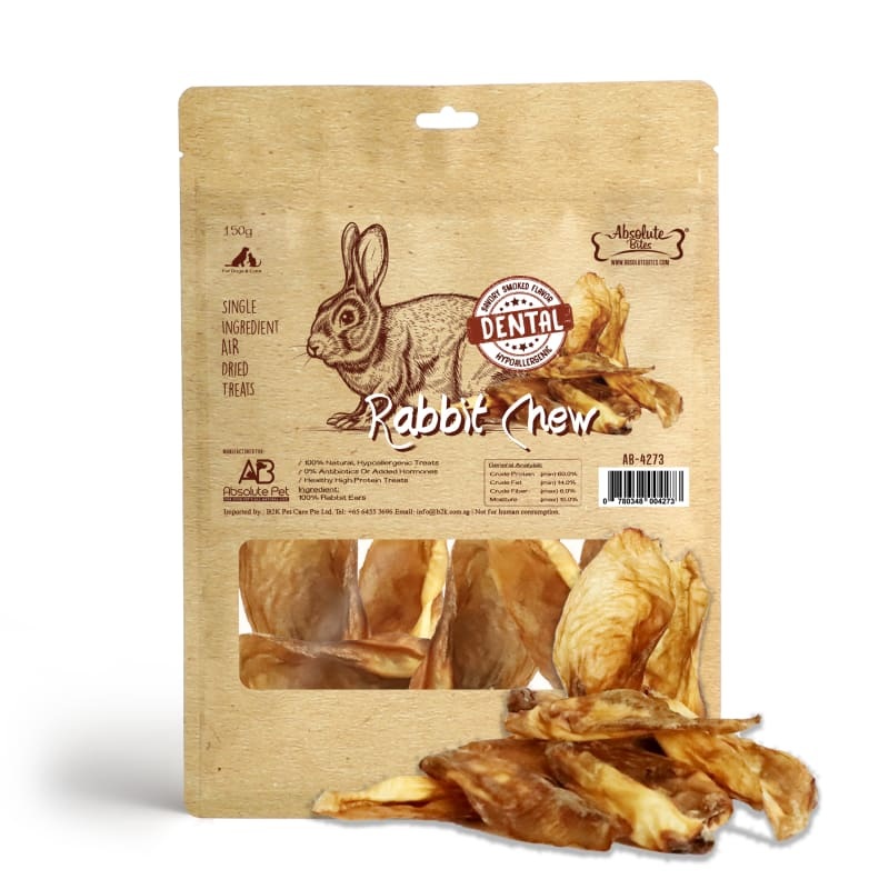 [34% OFF] Absolute Bites Rabbit Chew Air Dried Dog & Cat Treats 150g