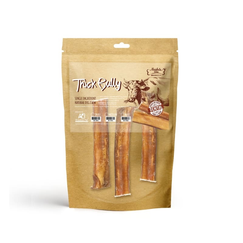 Absolute Bites Thick Bully Stick Medium Dog Chew 3pcs