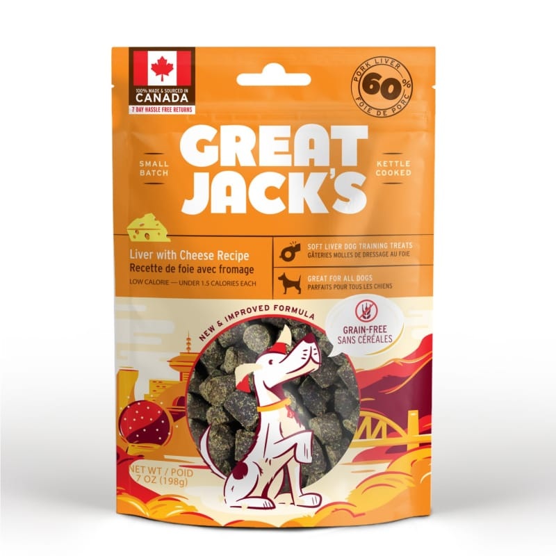 Canadian Jerky Great Jack’s Pork & Cheese Soft Liver Training Dog Treats 7oz