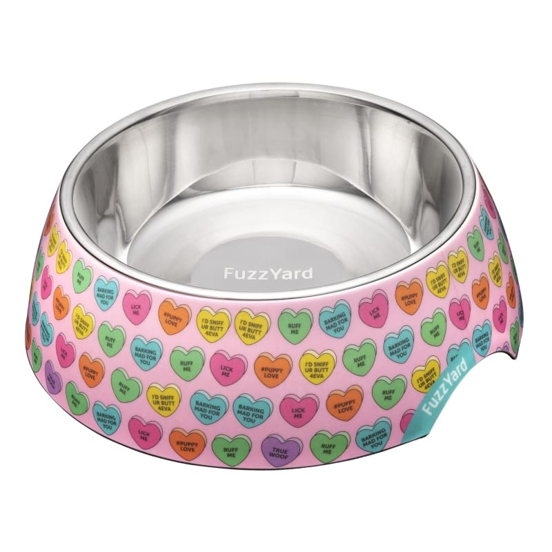 [15% OFF] Fuzzyard Candy Hearts Easy Feeder Dog Bowl (3 Sizes)
