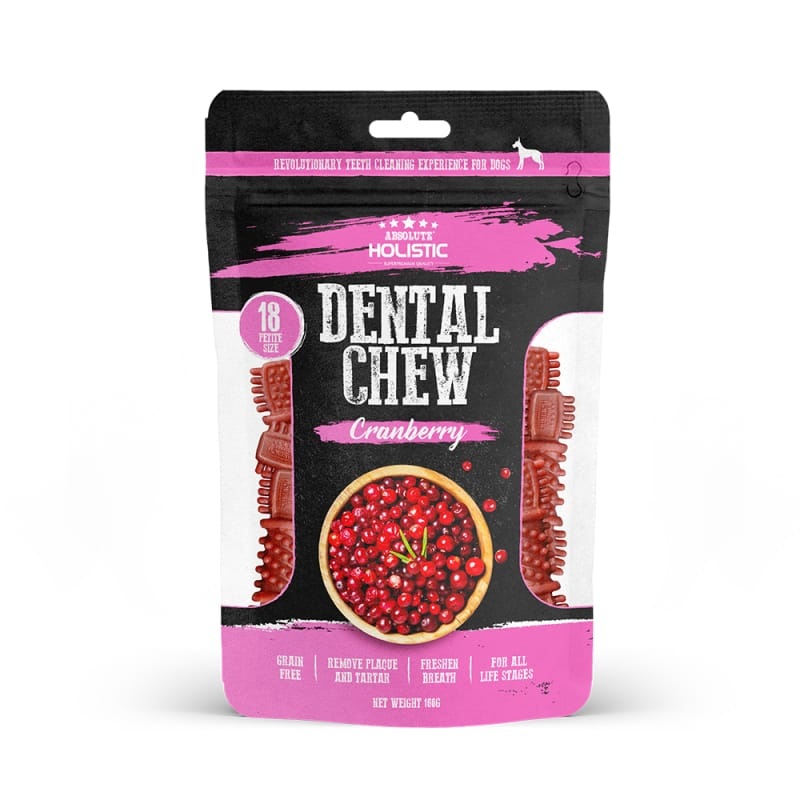[2 FOR $13.20 | 39% OFF] Absolute Holistic Cranberry Value Pack Dental Dog Chew 160g