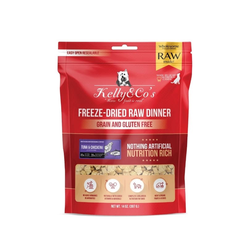 [2 FOR $88] Kelly & Co’s Tuna & Chicken Freeze-Dried Raw Dinner Dog Food 14oz
