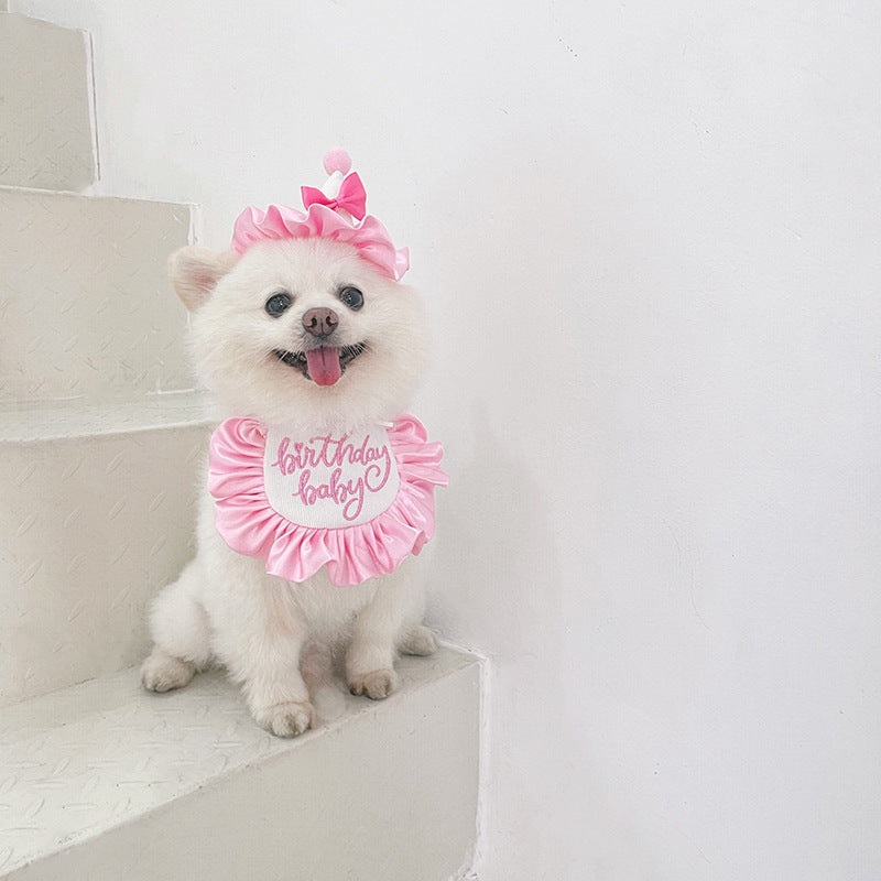 Silky Pink Birthday Bib Set