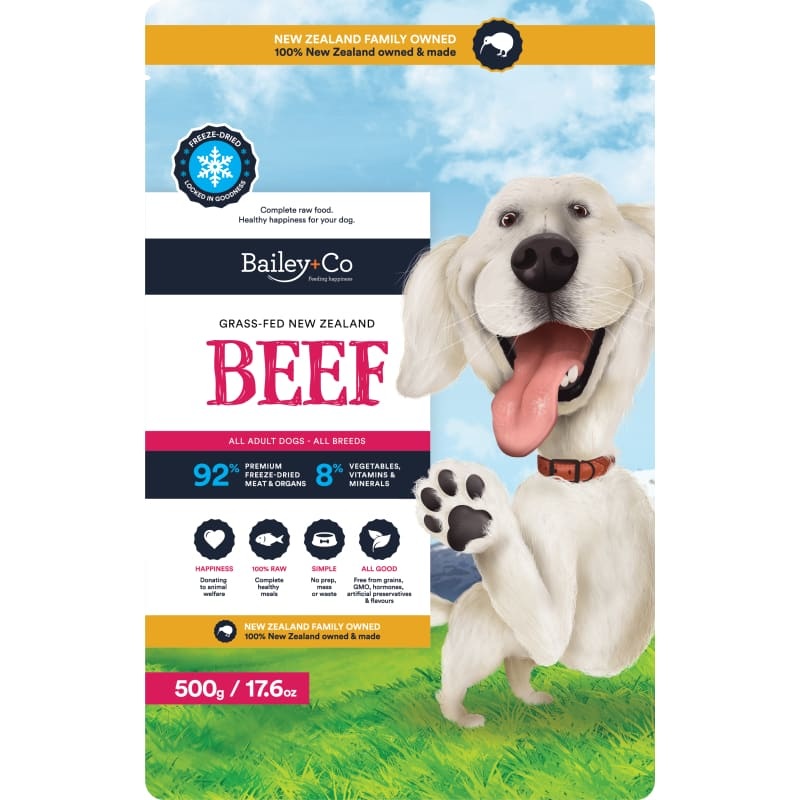 [15% OFF] Bailey+Co New Zealand Grass-Fed Beef Freeze-Dried Raw Dog Food (2 Sizes)