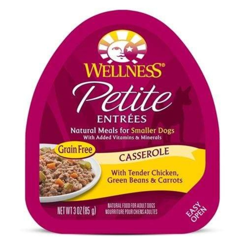 Wellness Small Breed Petite Entrees Tender Chicken, Green Beans & Carrots Casserole Wet Dog Food 3oz