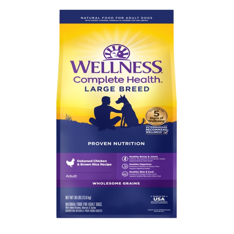 ‘$45 OFF(Exp 20Feb26) + FREE FD TREATS’: Wellness Complete Health Large Breed Chicken Adult Dry Dog Food 30lb
