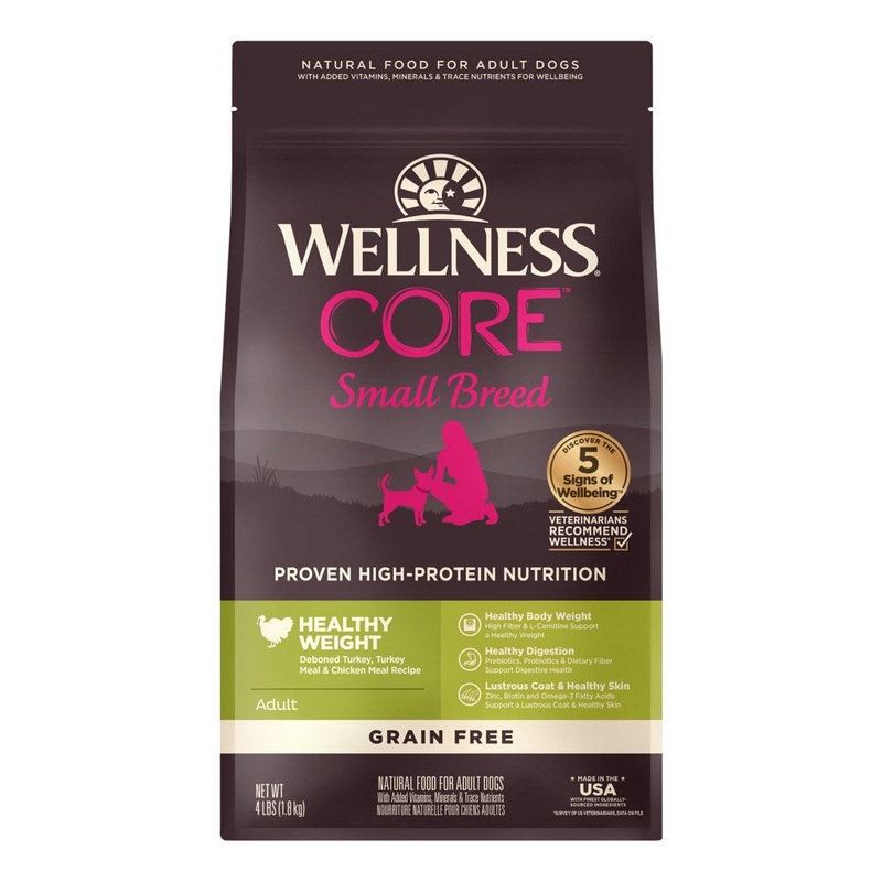 ‘FREE FD TREATS’: Wellness CORE Grain-Free Small Breed Healthy Weight Dry Dog Food