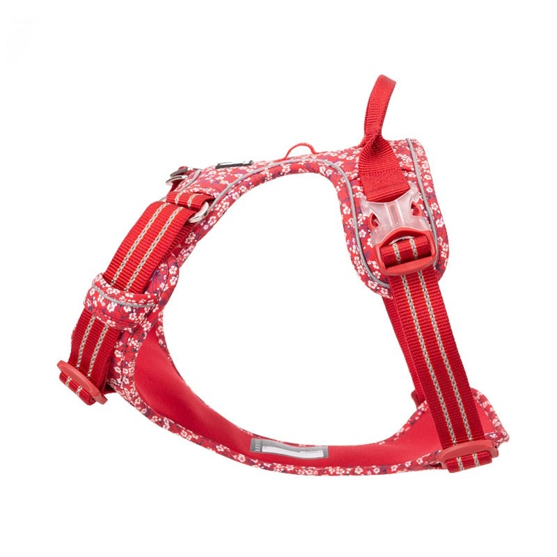 True Love No-Pull Floral Harnesses for Dogs – Poppy Red