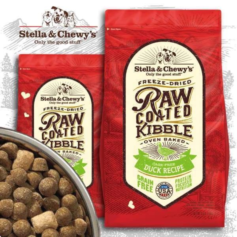 [15% OFF] Stella & Chewy’s Raw Coated Kibble Duck Dry Dog Food (2 Sizes)