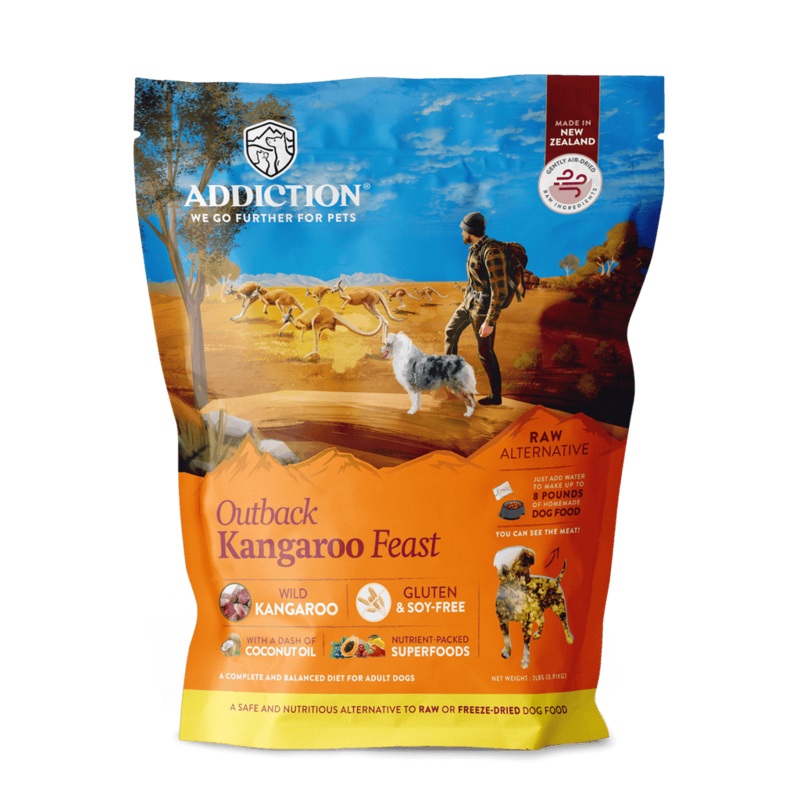 Addiction Raw Alternative Outback Kangaroo Air-Dried Dog Food 910g