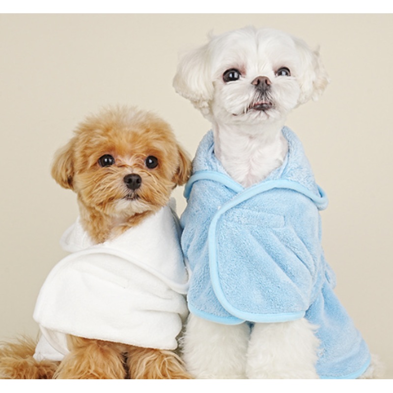 SweetBaby Pet Bathrobe Towel|Pink|White|Blue|Yellow|S|M|L