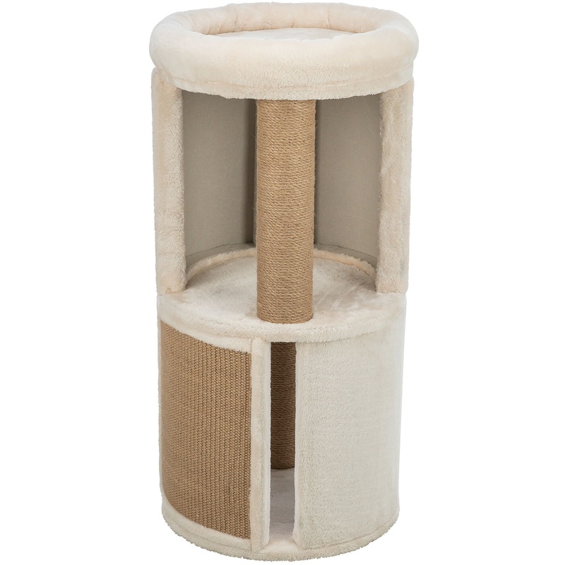 TRIXIE Giorgia Plush & Sisal 32 Cat Condo Tower, Scratching Posts  with Padded Bed, Beige
