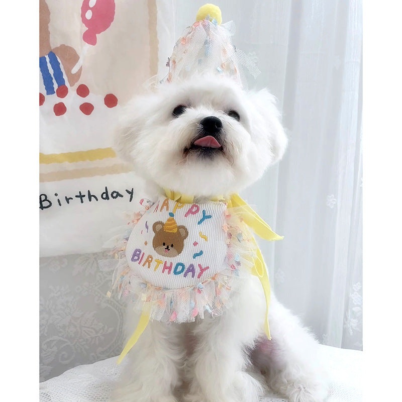 Cloudi Baby Bear Embroidery Bib Birthday Set