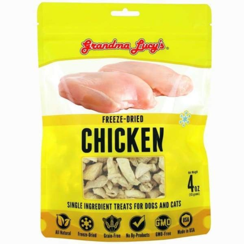 [10% OFF] Grandma Lucy’s Singles Chicken Freeze-Dried Cat & Dog Treats 3.5oz