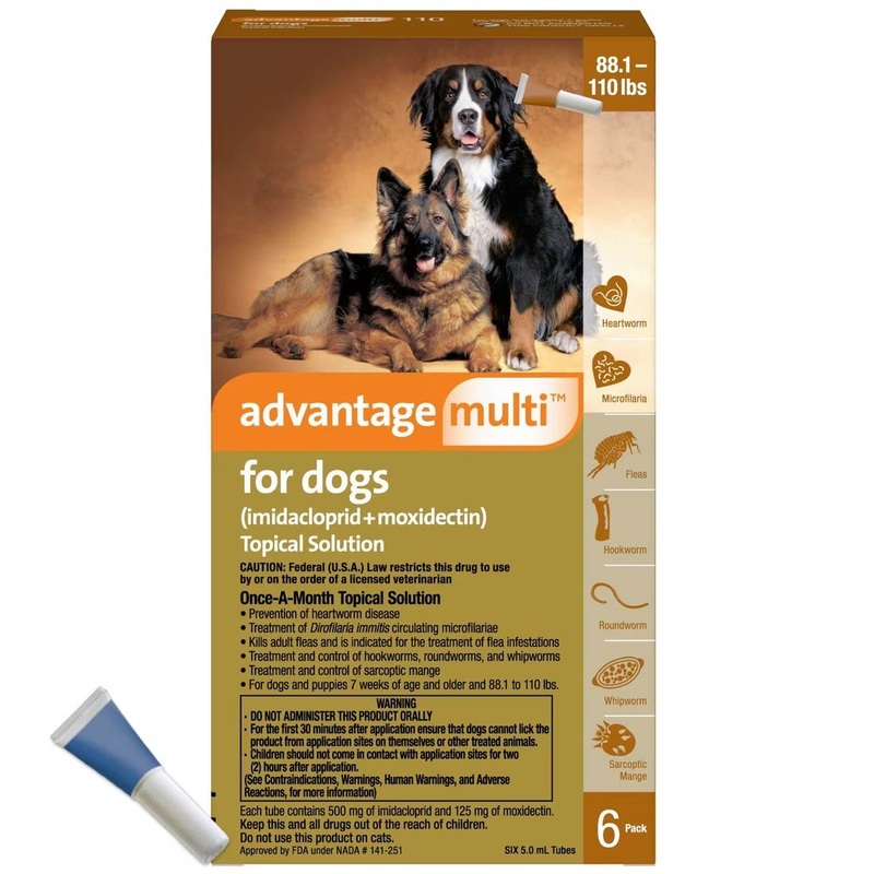 Rx Advantage Multi for Dogs 88.1-110 lbs (Brown) x 6 month