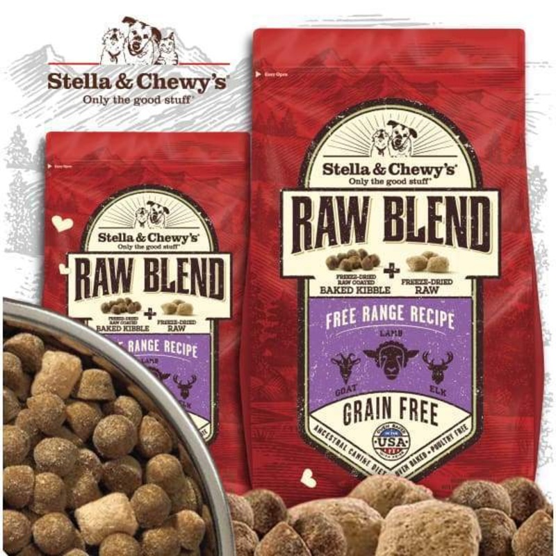 [15% OFF] Stella & Chewy’s Raw Blend Free Range (Goat, Lamb & Elk) Recipe Dry Dog Food (2 Sizes)