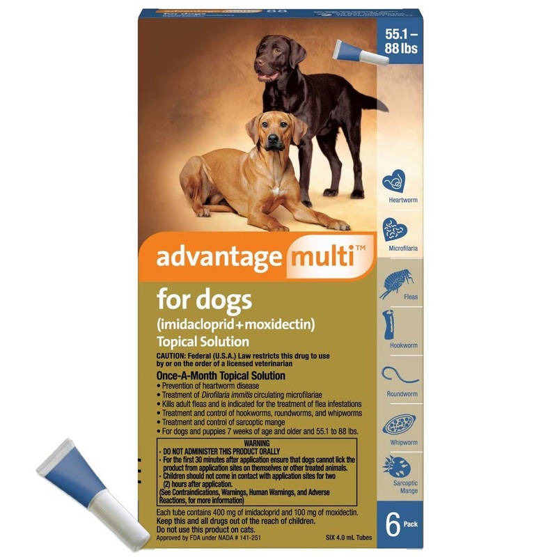 Rx Advantage Multi for Dogs 55.1-88 lbs (Blue) x 6 month