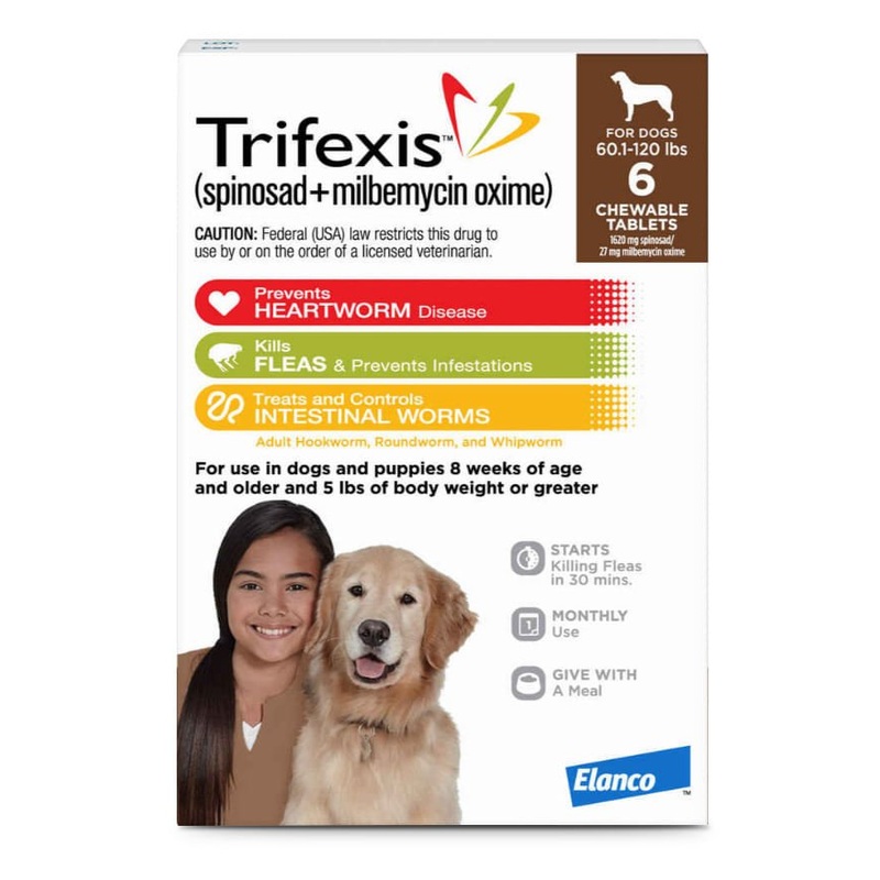 Rx Trifexis 60.1-120 lbs (Brown) x 6 tablets