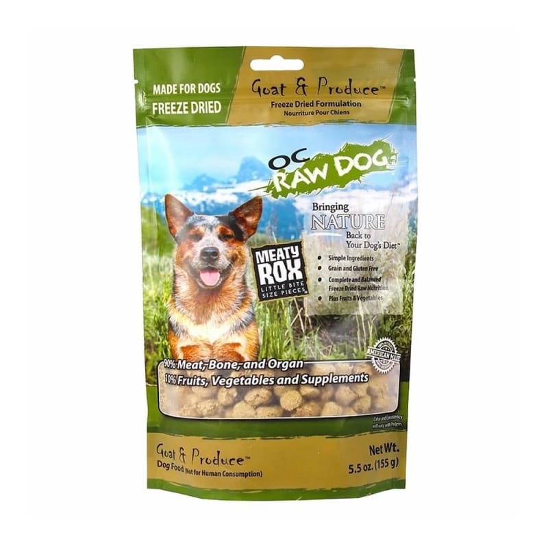 [2 FOR $54] OC Raw Dog Meaty Rox Goat & Produce Freeze Dried Meal Mixers / Toppers for Dog 5.5oz