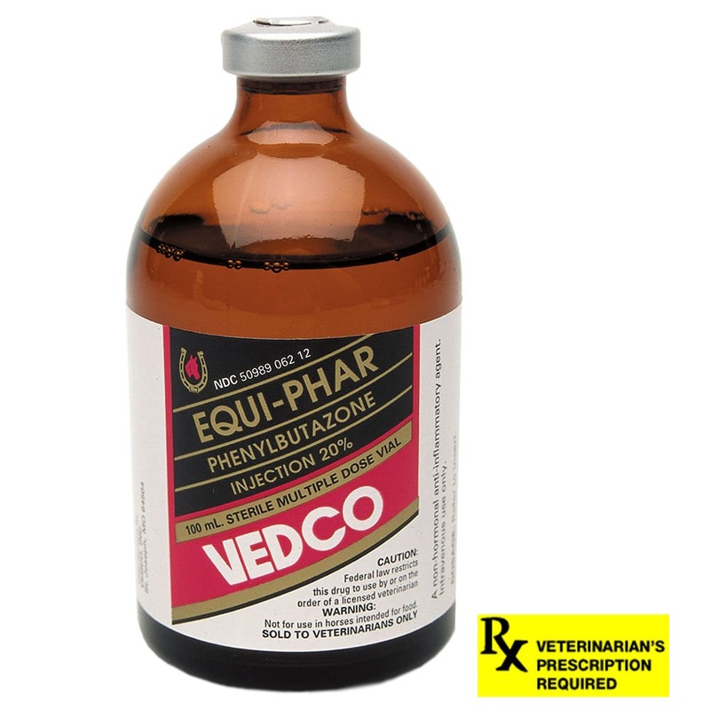 Rx Phenylbutazone 20% injection x 100ml bottle