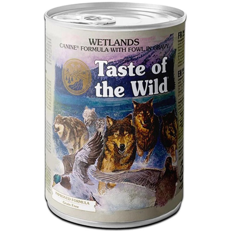 ‘40% OFF (Exp Oct 25)’: Taste Of The Wild Wetlands In Gravy Canned Dog Food 390g