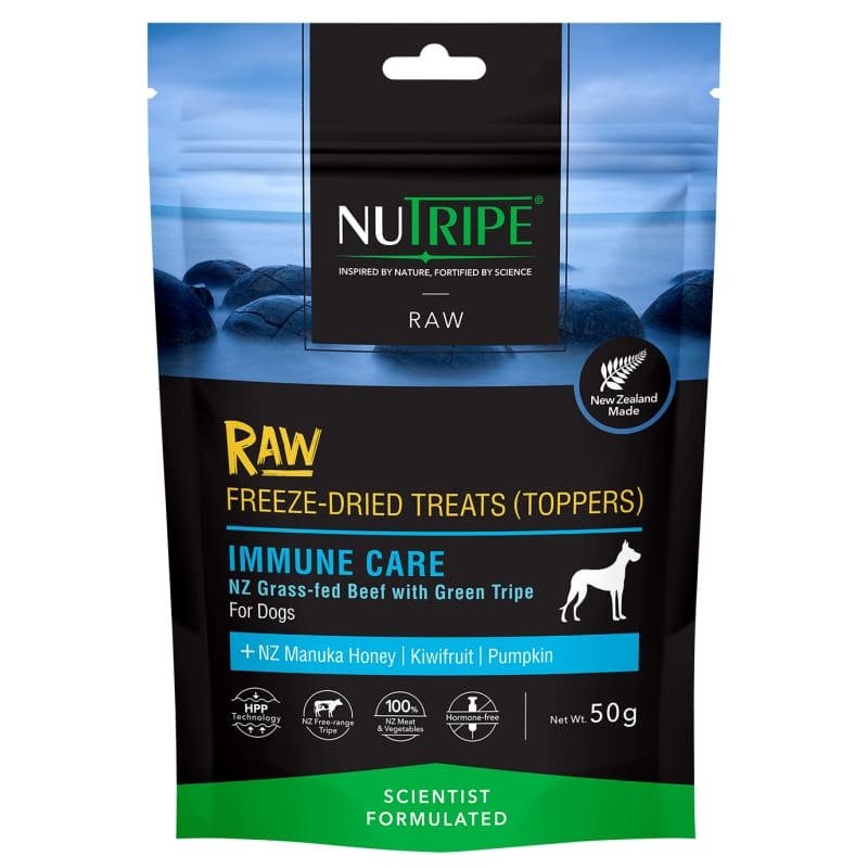 [10% OFF] Nutripe NZ Grass-Fed Beef Immune Care Freeze Dried Raw Dog Treats & Toppers 50g