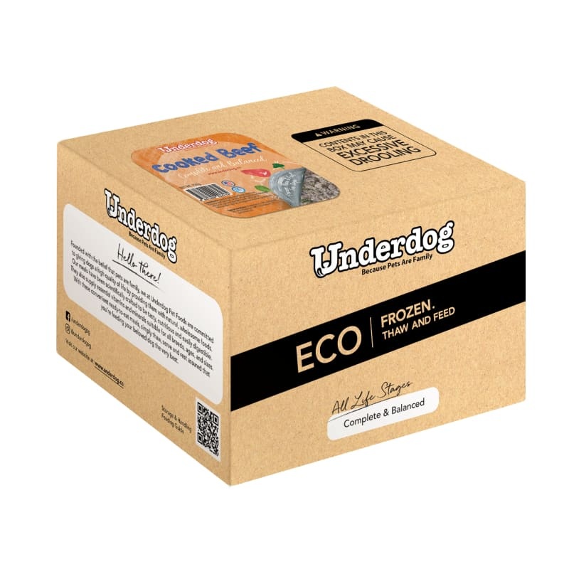 Underdog Cooked Beef Fresh Frozen Dog Food 3kg