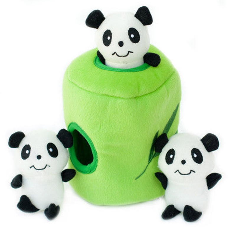 ZippyPaws Burrow Panda ‘n Bamboo Dog Toy