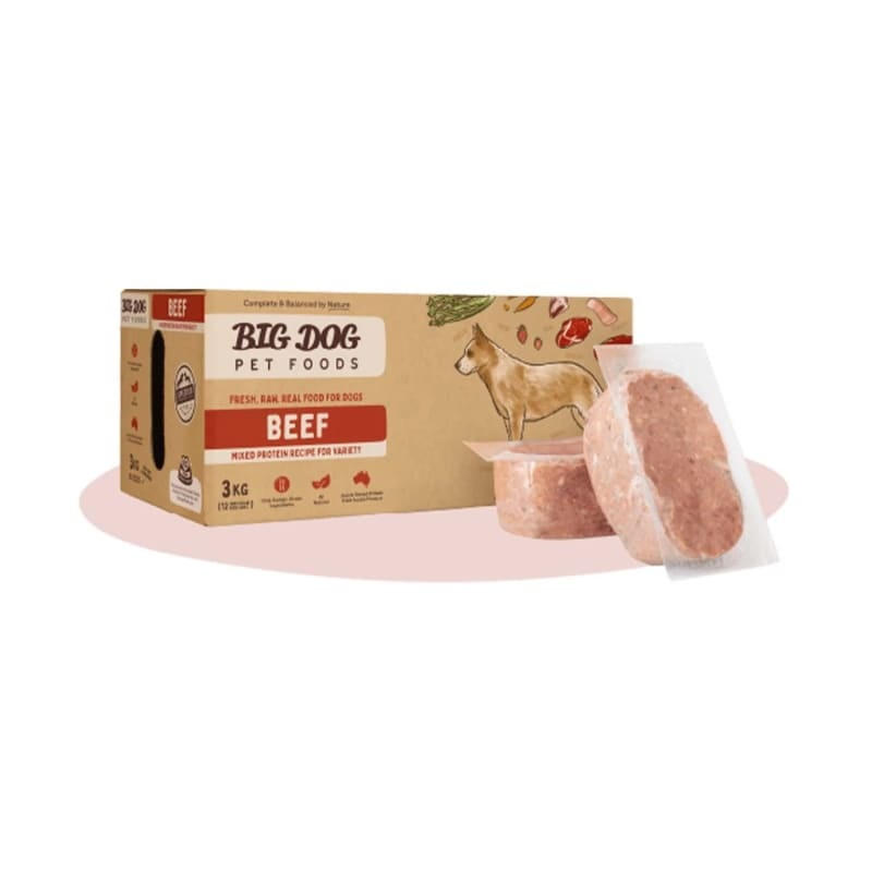 [10% OFF] Big Dog BARF Beef Frozen Raw Dog Food 3kg
