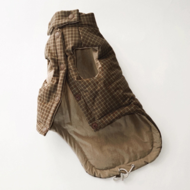 Achin Action Plaid 3M Cotton-Padded Vest Brown