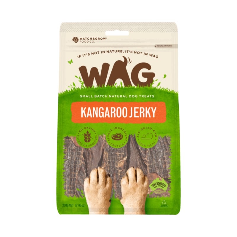 WAG Kangaroo Jerky Air Dried Dog Treats 200g