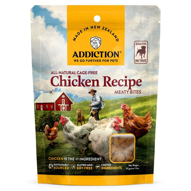 ‘$4 OFF (Exp 23Jan26)’: Addiction Meaty Bites Chicken Grain Free Dog Treats 4oz