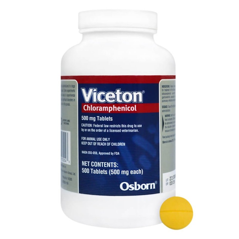 Rx Viceton (Chloramphenicol) 500 mg x 500 tablets