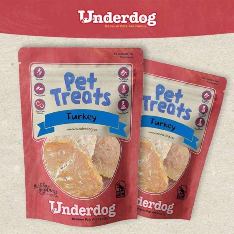 Underdog Turkey Air Dried Dog Treats 80g