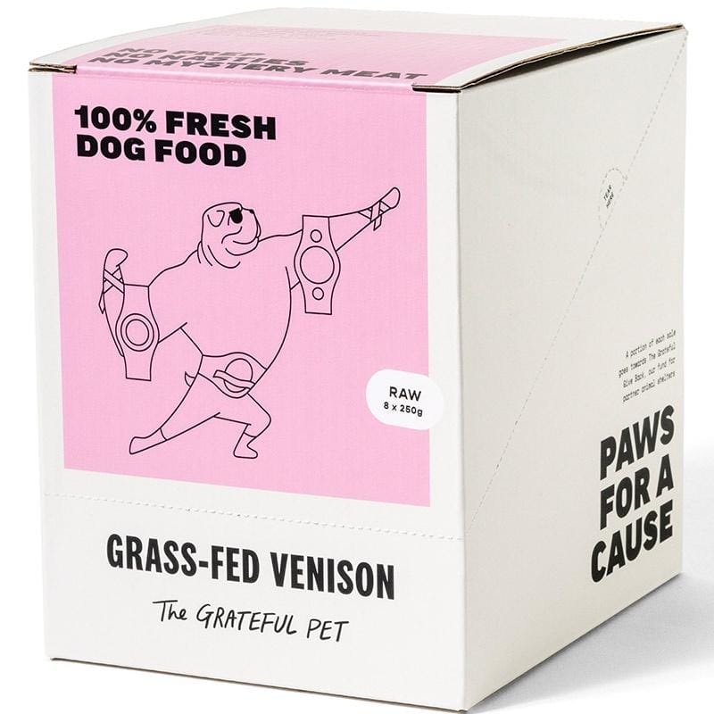 The Grateful Pet Grass-fed Venison Raw Frozen Dog Food 2kg