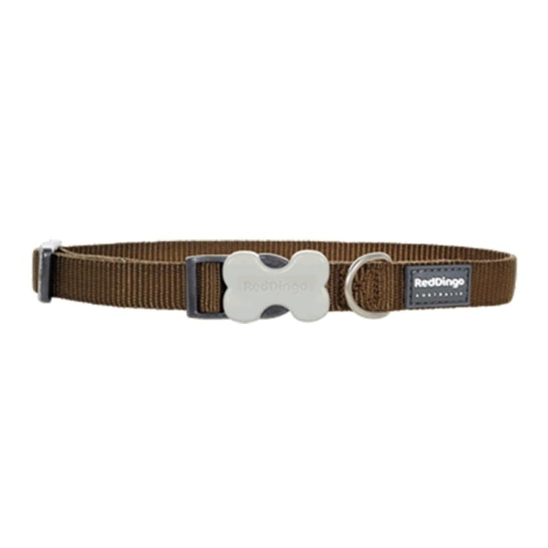 Red Dingo Bucklebone Classic Brown Dog Collar (4 Sizes)