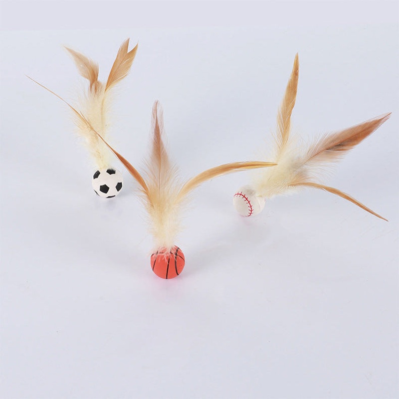 Bouncy Ball with Feather for Cats