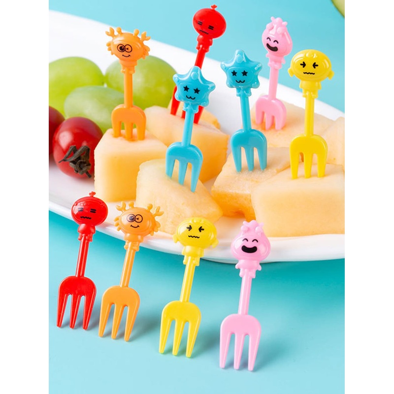 1 Set Random Style Cute Animal Plastic Fruit Forks, Colorful Cartoon Animal Fruit Picks For Kids Lunch Box Decoration