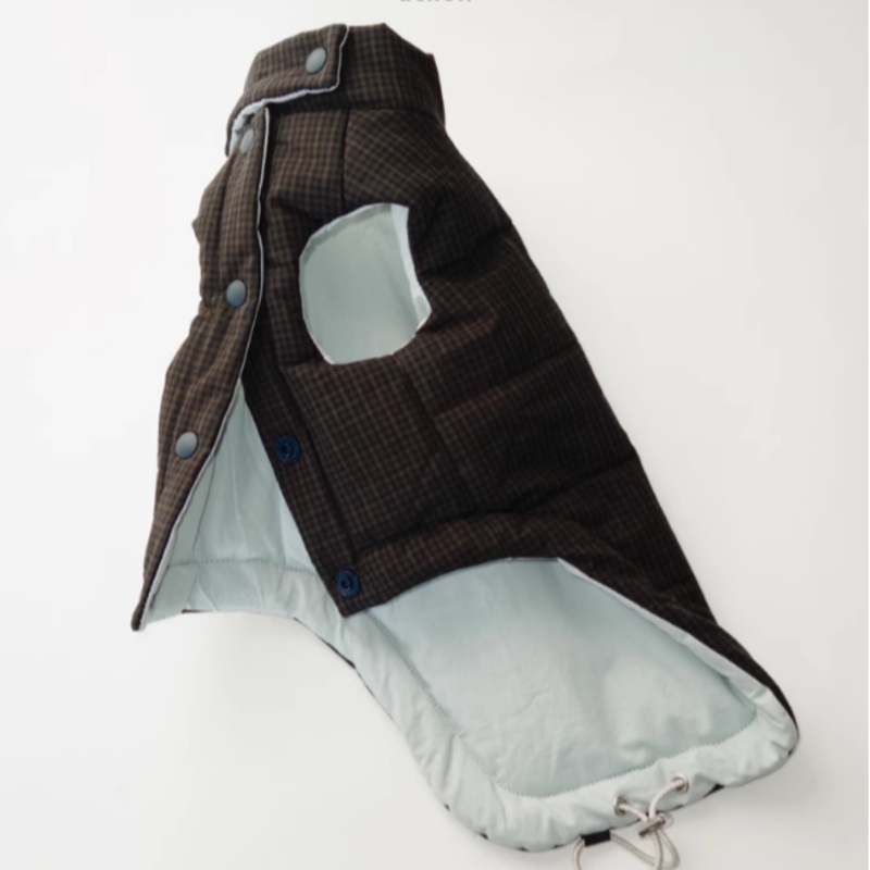 Achin Action Plaid 3M Cotton-Padded Vest Navy