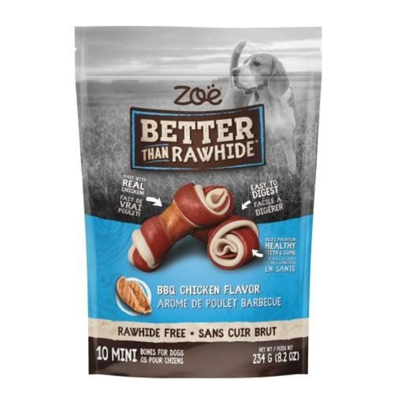 Zoe Better Than Rawhide BBQ Chicken 10 Mini Bones Dog Chew 234g