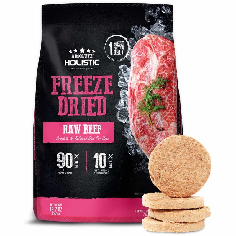 ‘BUNDLE DEAL’: Absolute Holistic Patties Beef Grain-Free Freeze-Dried Dog Food 12.7oz