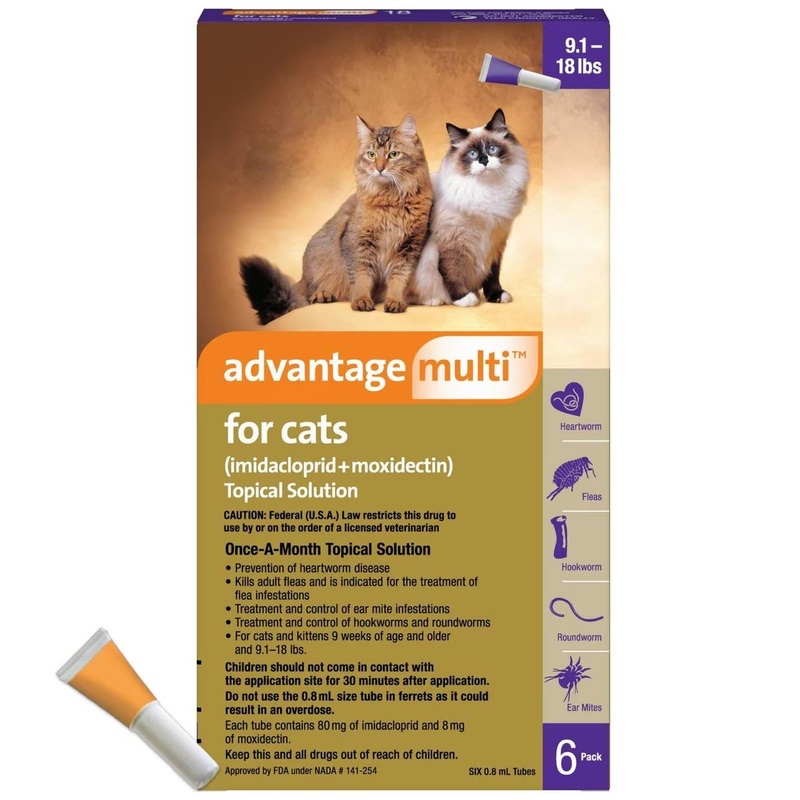 Rx Advantage Multi for Cats 9.1-18 lbs (Purple) x 6 month