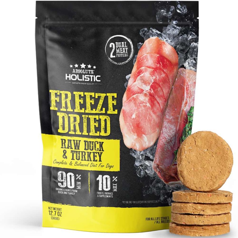 ‘BUNDLE DEAL’: Absolute Holistic Patties Duck & Turkey Grain-Free Freeze-Dried Dog Food 12.7oz