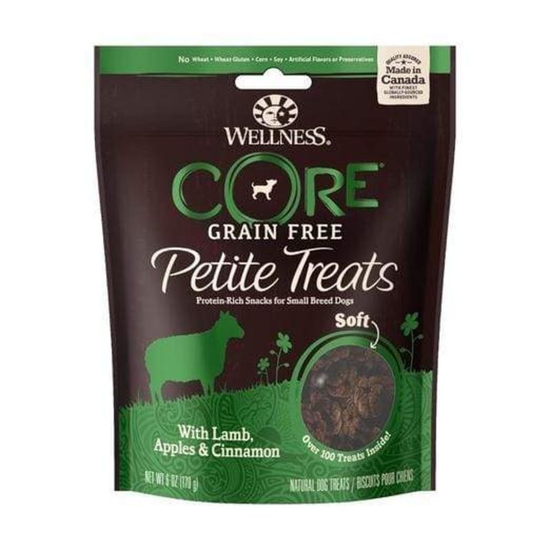 Wellness CORE Petite Treats Soft Mini Bites Lamb, Apple & Cinnamon Dog Treats 170g